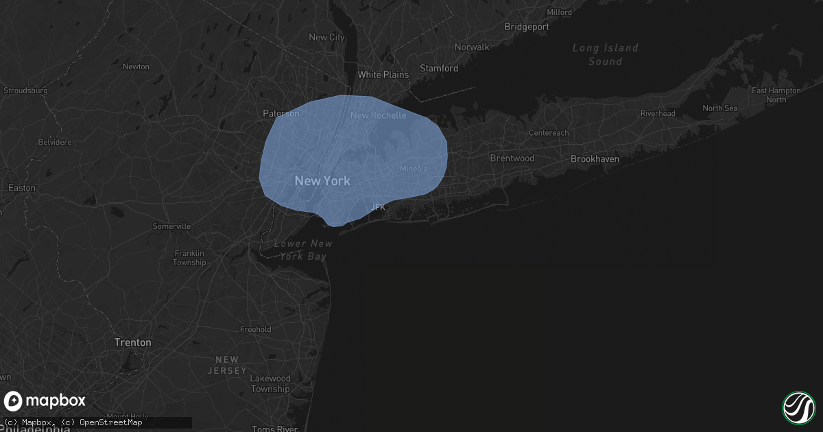Hail map in Island Park, NY on June 6, 2026