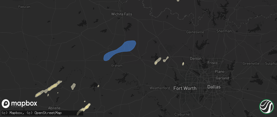 Hail map in Jacksboro, TX on June 6, 2026