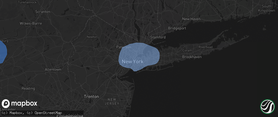 Hail map in Jackson Heights, NY on June 6, 2026