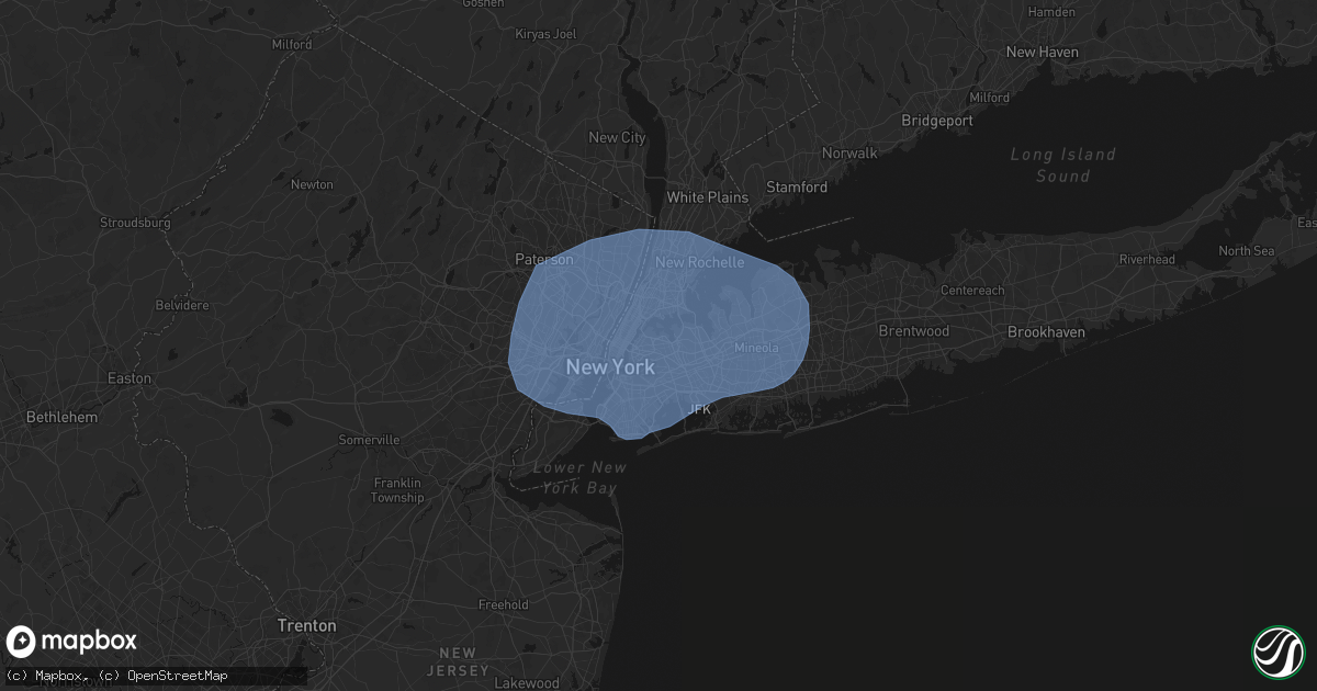 Hail map in Jackson Heights, NY on June 6, 2026