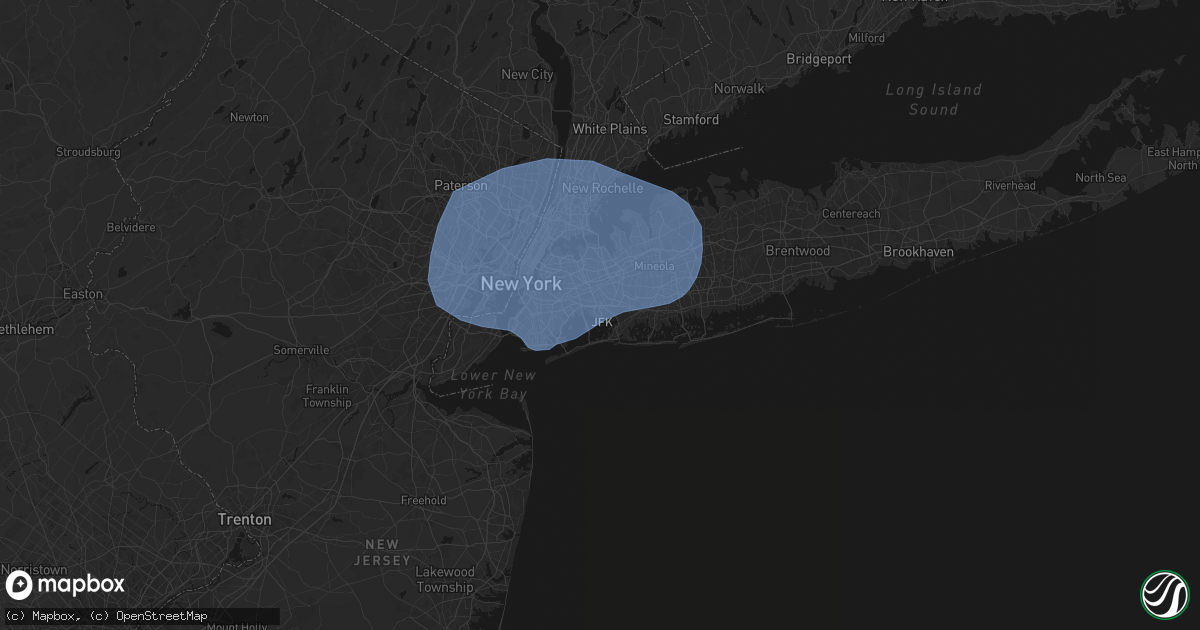 Hail map in Jamaica, NY on June 6, 2026