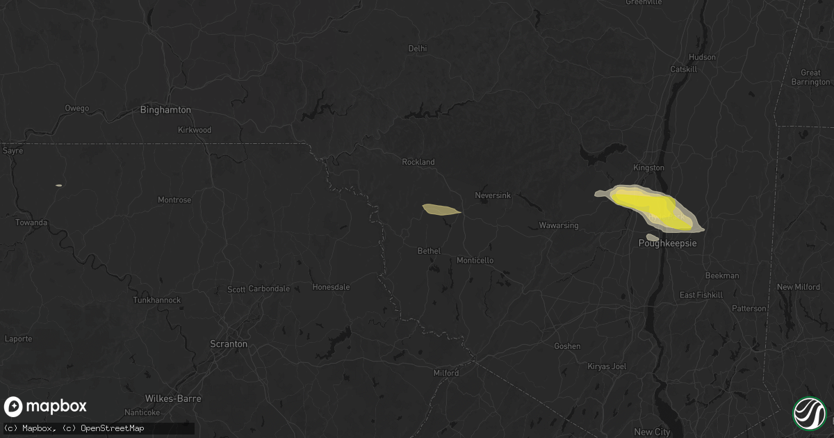 Hail map in Jeffersonville, NY on June 6, 2026