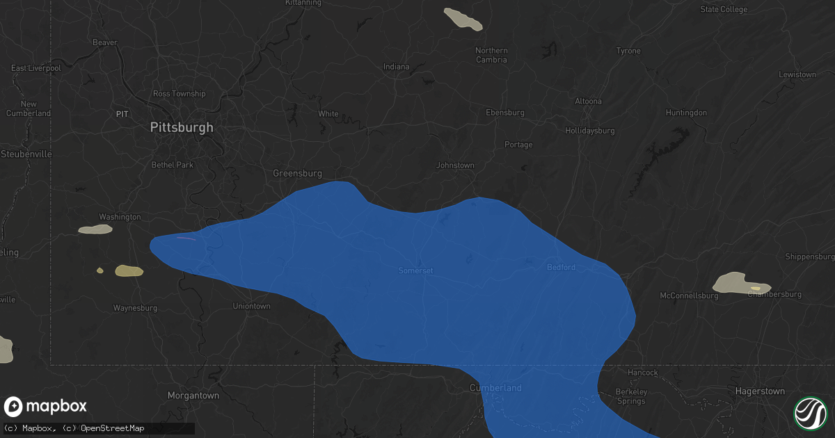 Hail map in Jennerstown, PA on June 6, 2026