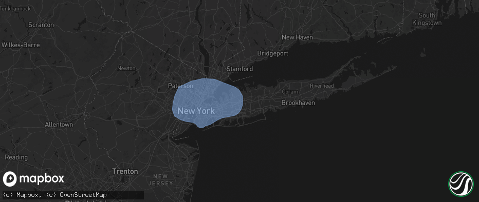 Hail map in Jericho, NY on June 6, 2026