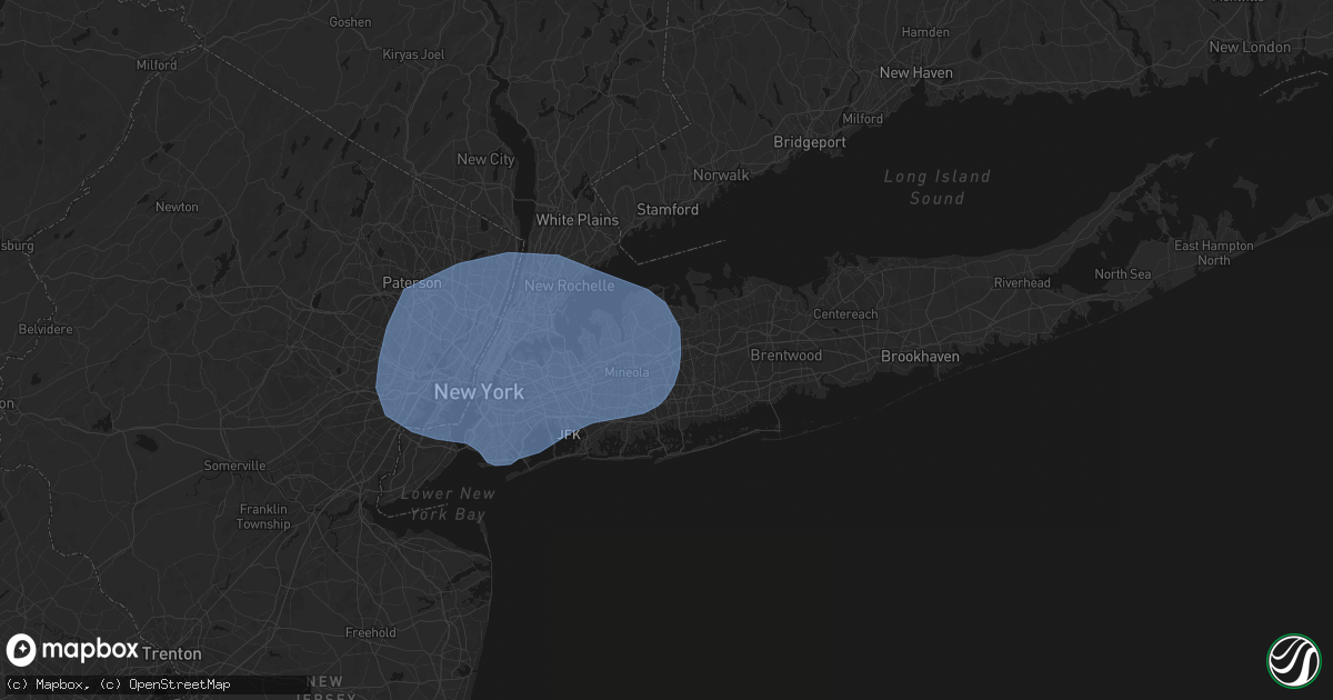 Hail map in Jericho, NY on June 6, 2026