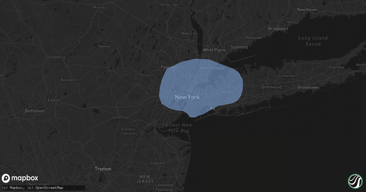 Hail map in Jersey City, NJ on June 6, 2026
