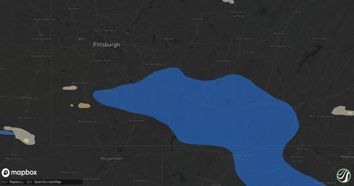 Hail map in Jones Mills, PA on June 6, 2026
