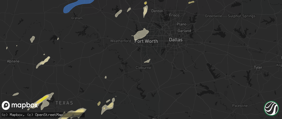 Hail map in Joshua, TX on June 6, 2026