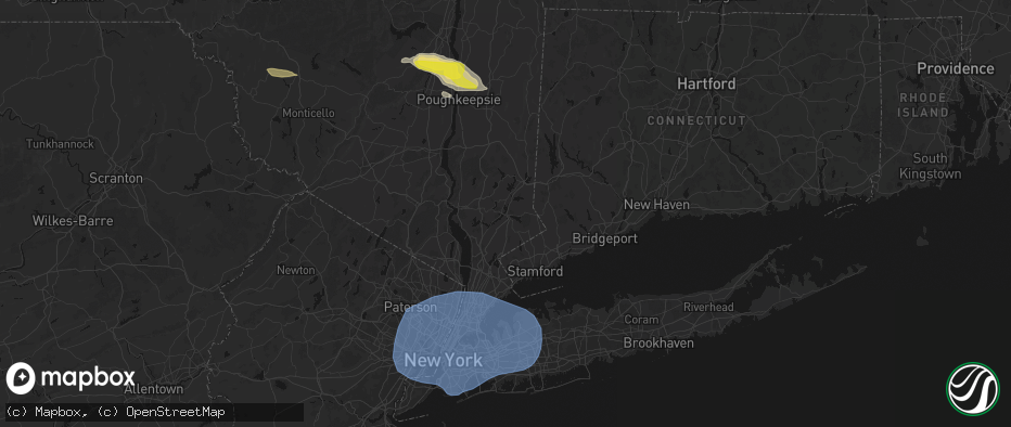 Hail map in Katonah, NY on June 6, 2026