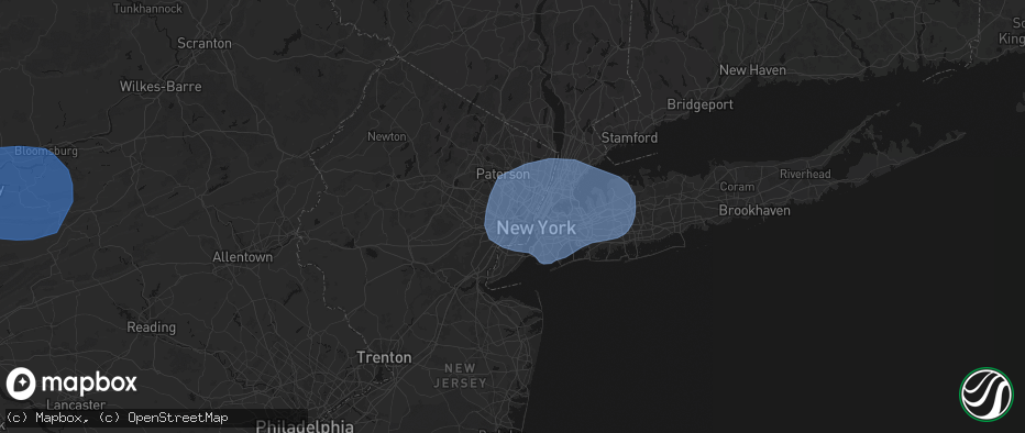 Hail map in Kearny, NJ on June 6, 2026