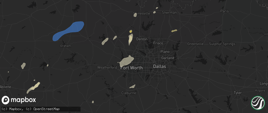 Hail map in Keller, TX on June 6, 2026