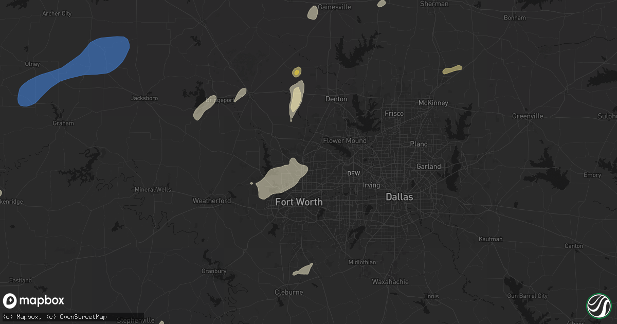 Hail map in Keller, TX on June 6, 2026