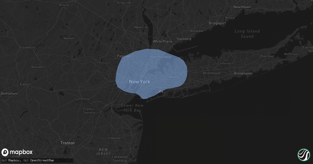 Hail map in Kew Gardens, NY on June 6, 2026
