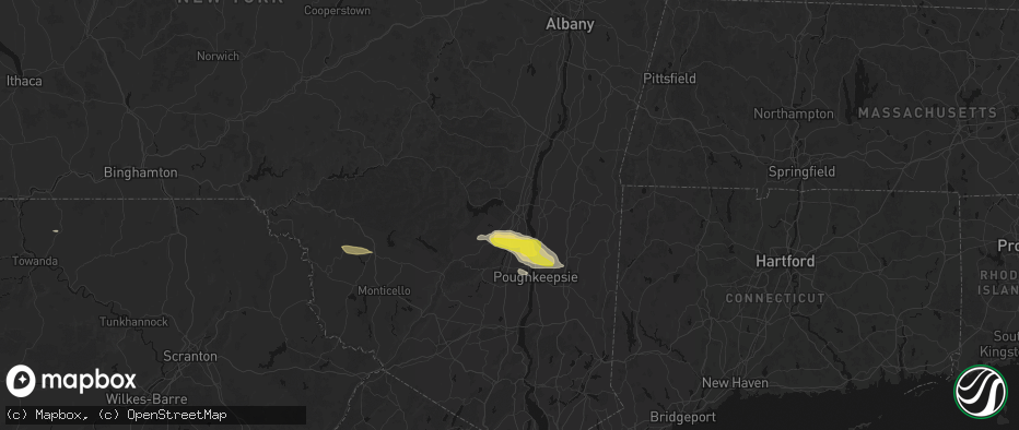 Hail map in Kingston, NY on June 6, 2026