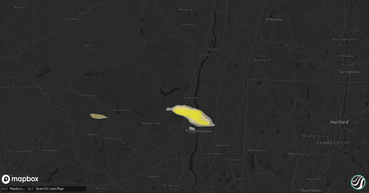Hail map in Kingston, NY on June 6, 2026