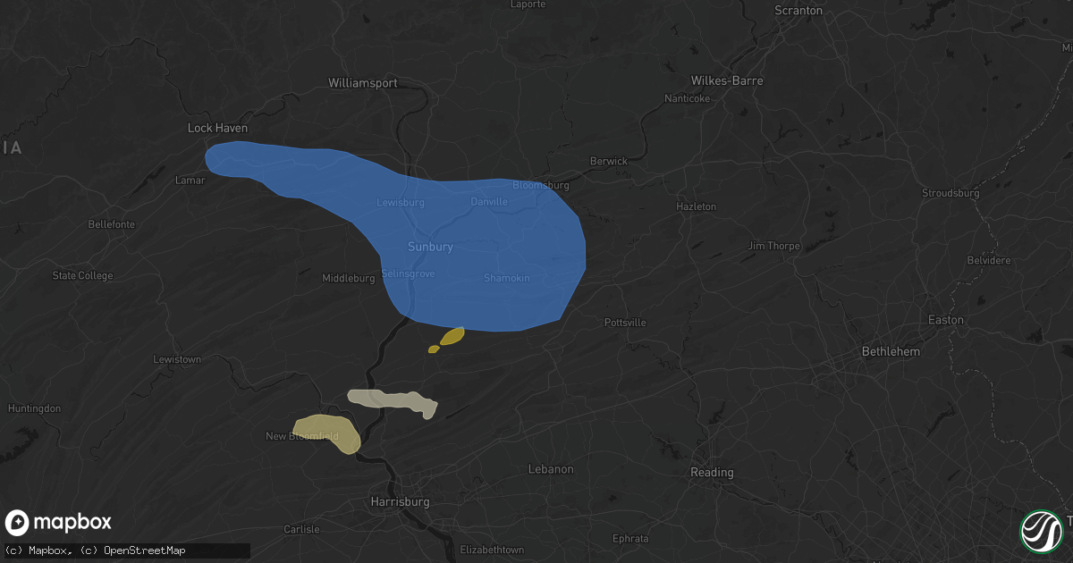 Hail map in Kulpmont, PA on June 6, 2026