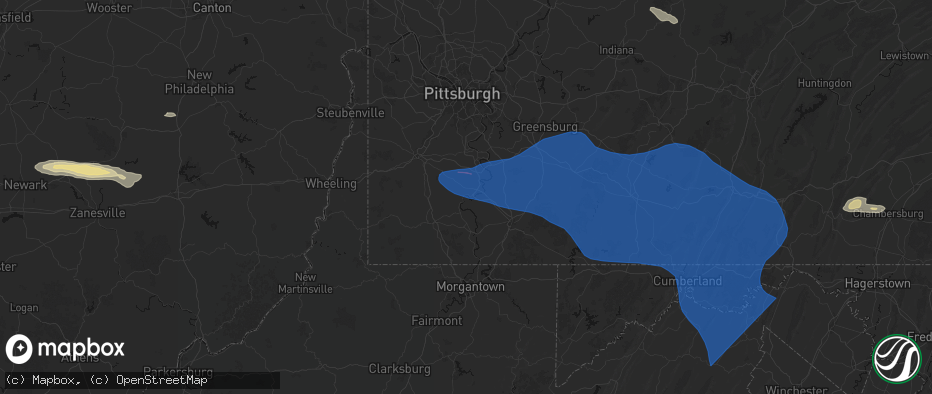Hail map in La Belle, PA on June 6, 2026