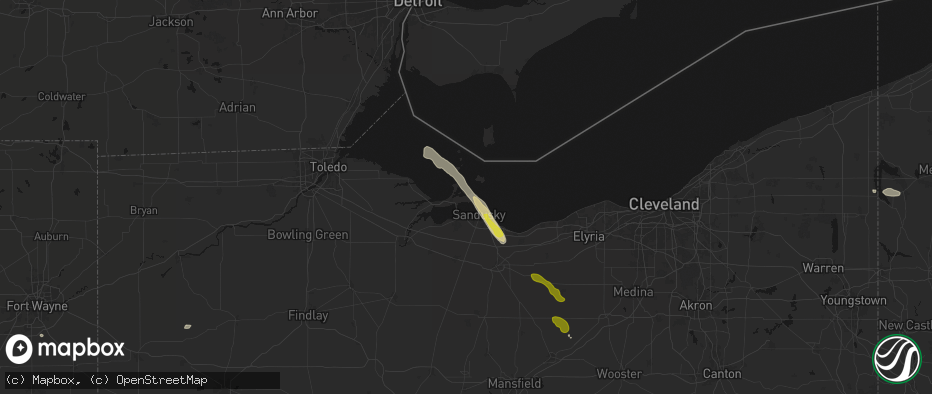 Hail map in Lakeside Marblehead, OH on June 6, 2026