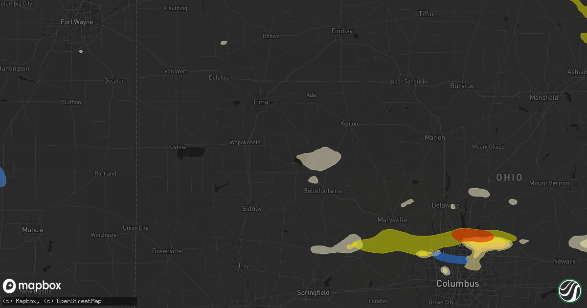 Hail map in Lakeview, OH on June 6, 2026