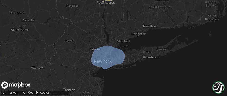 Hail map in Larchmont, NY on June 6, 2026