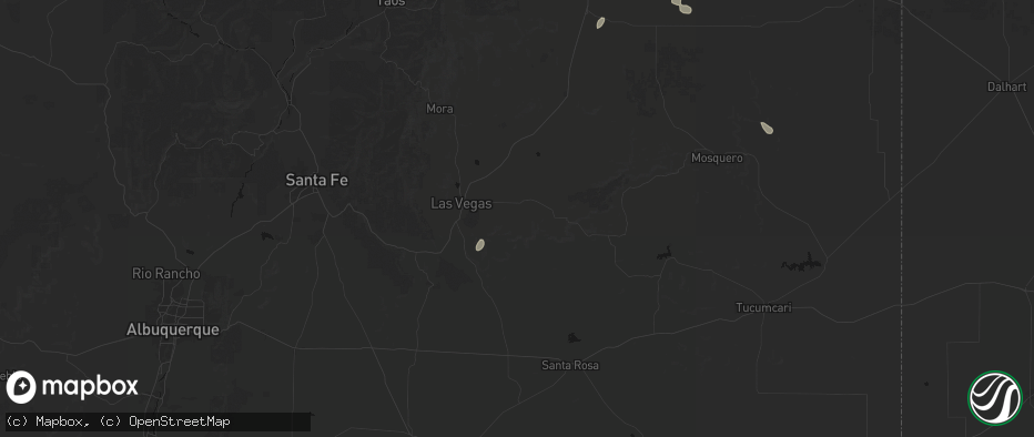Hail map in Las Vegas, NM on June 6, 2026