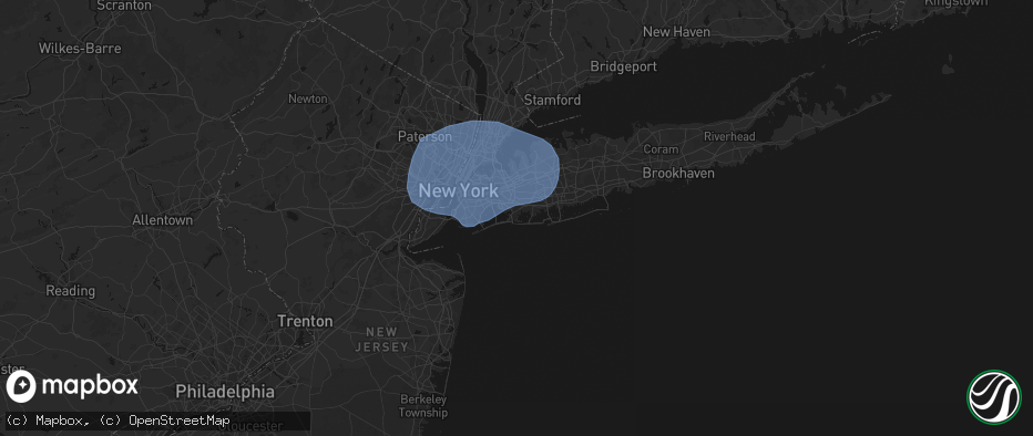 Hail map in Lawrence, NY on June 6, 2026