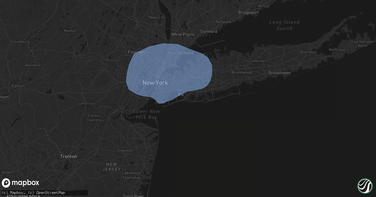 Hail map in Lawrence, NY on June 6, 2026