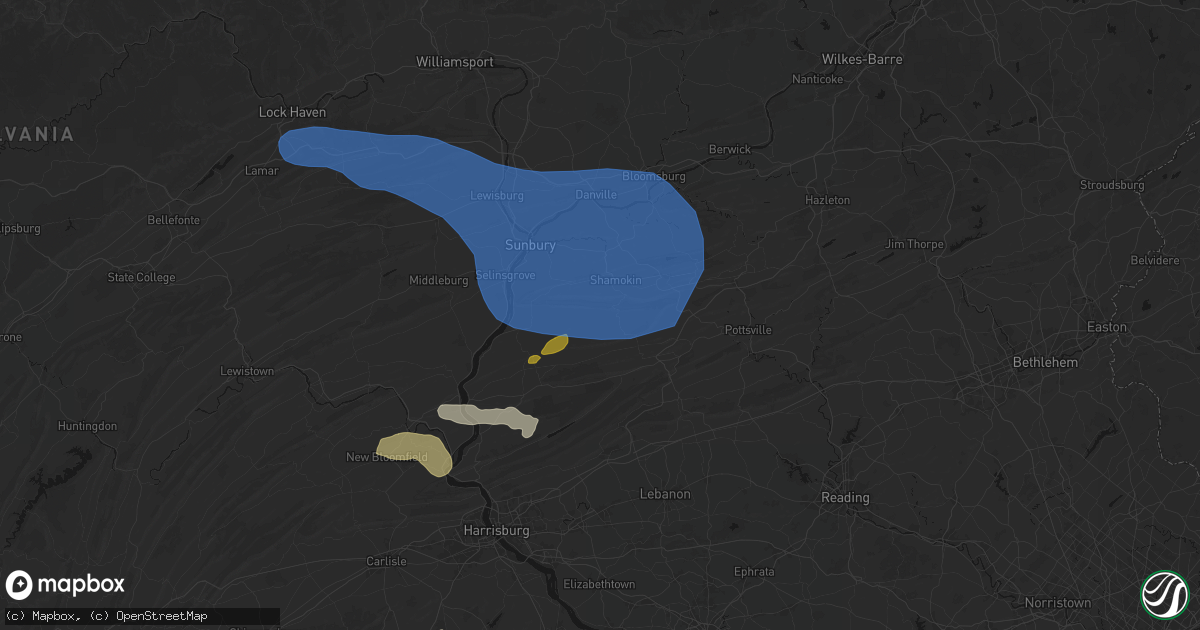 Hail map in Leck Kill, PA on June 6, 2026