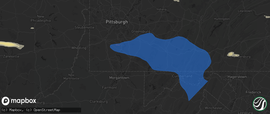 Hail map in Lemont Furnace, PA on June 6, 2026