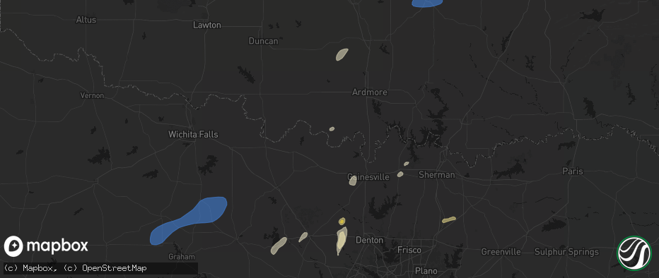 Hail map in Leon, OK on June 6, 2026