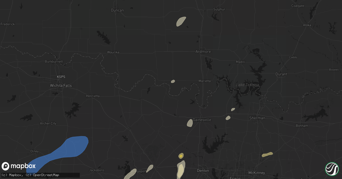 Hail map in Leon, OK on June 6, 2026