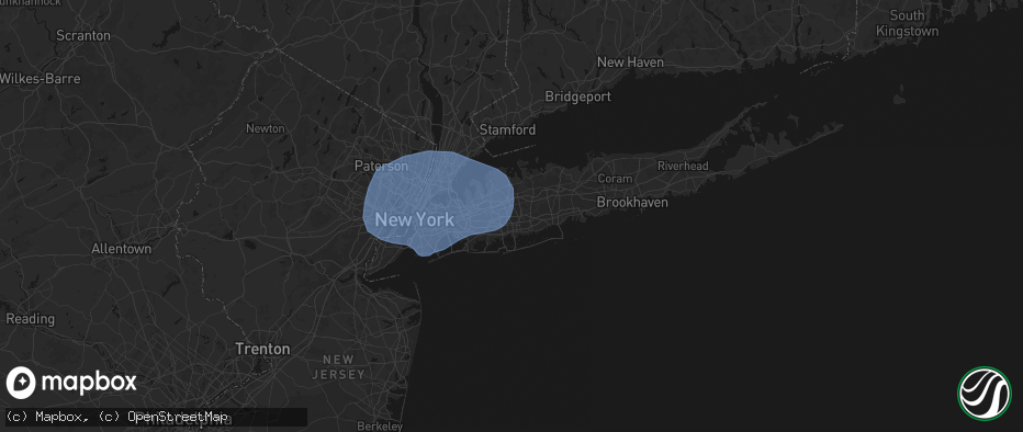 Hail map in Levittown, NY on June 6, 2026