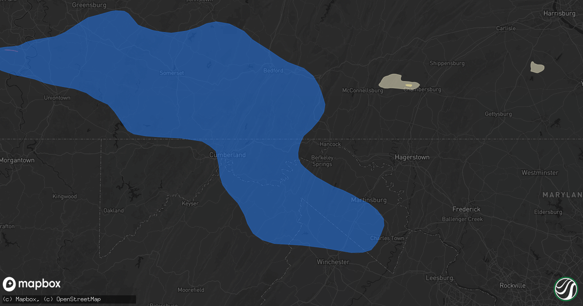 Hail map in Little Orleans, MD on June 6, 2026