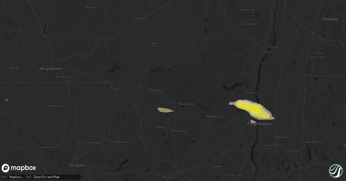 Hail map in Livingston Manor, NY on June 6, 2026