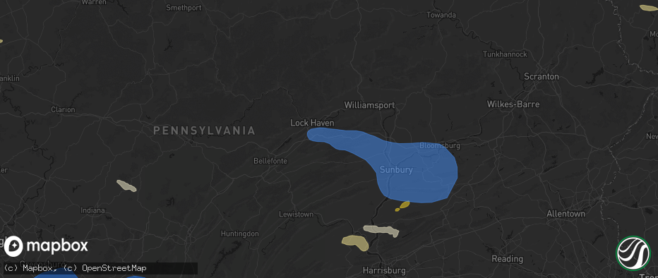 Hail map in Loganton, PA on June 6, 2026