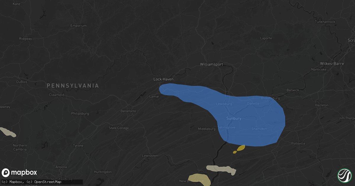 Hail map in Loganton, PA on June 6, 2026