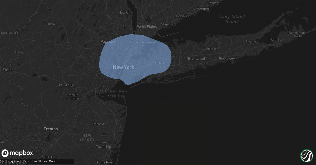 Hail map in Long Beach, NY on June 6, 2026