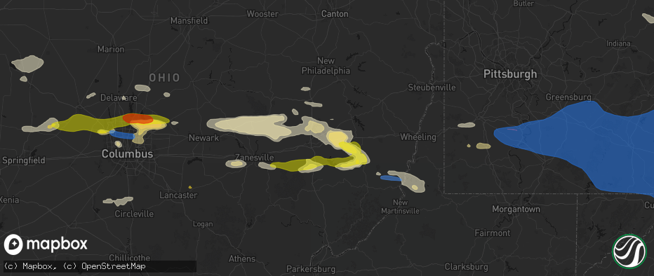 Hail map in Lore City, OH on June 6, 2026