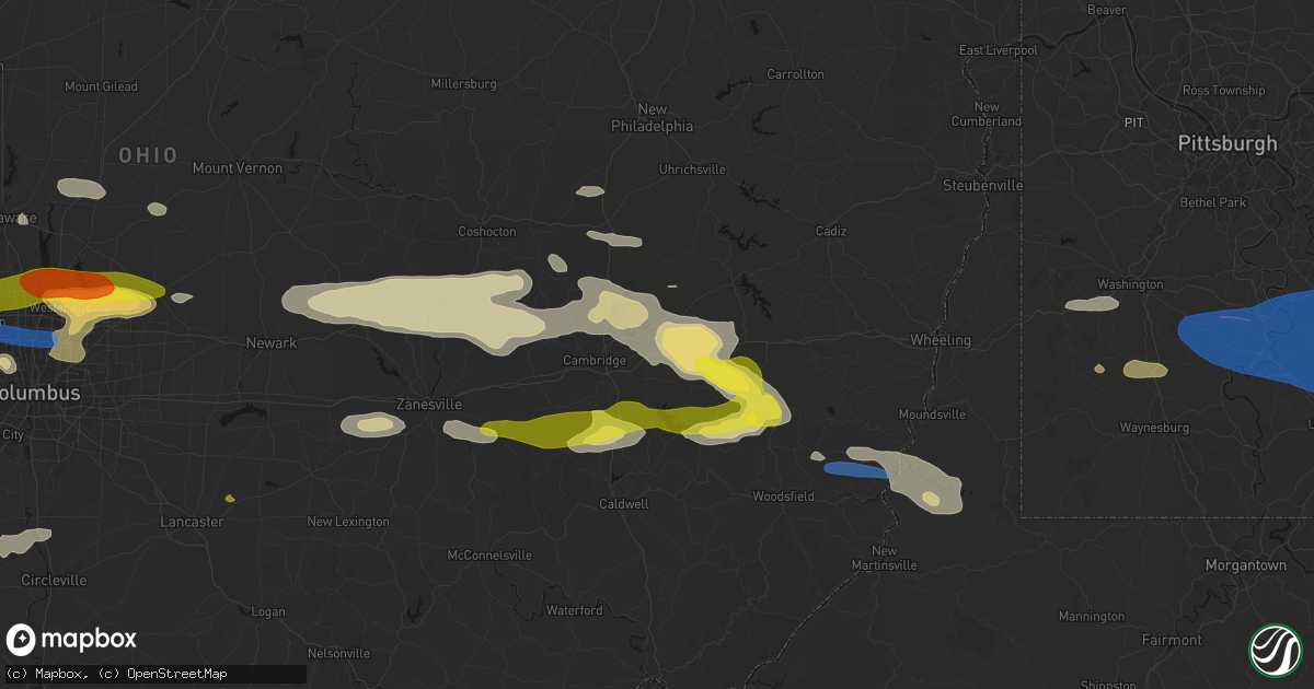 Hail map in Lore City, OH on June 6, 2026
