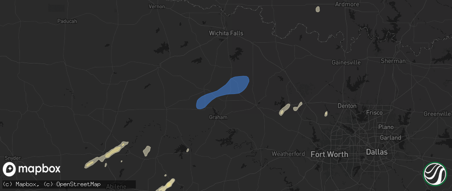 Hail map in Loving, TX on June 6, 2026