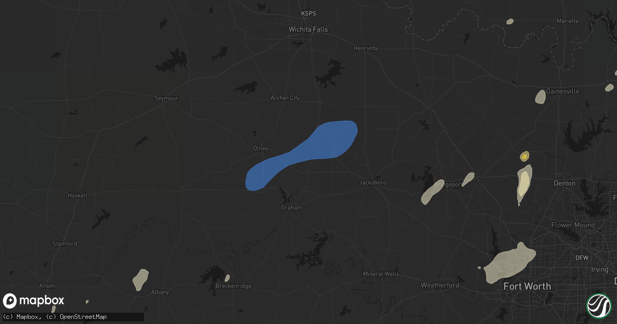 Hail map in Loving, TX on June 6, 2026