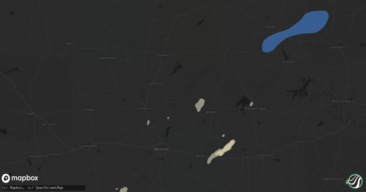 Hail map in Lueders, TX on June 6, 2026