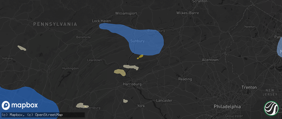 Hail map in Lykens, PA on June 6, 2026