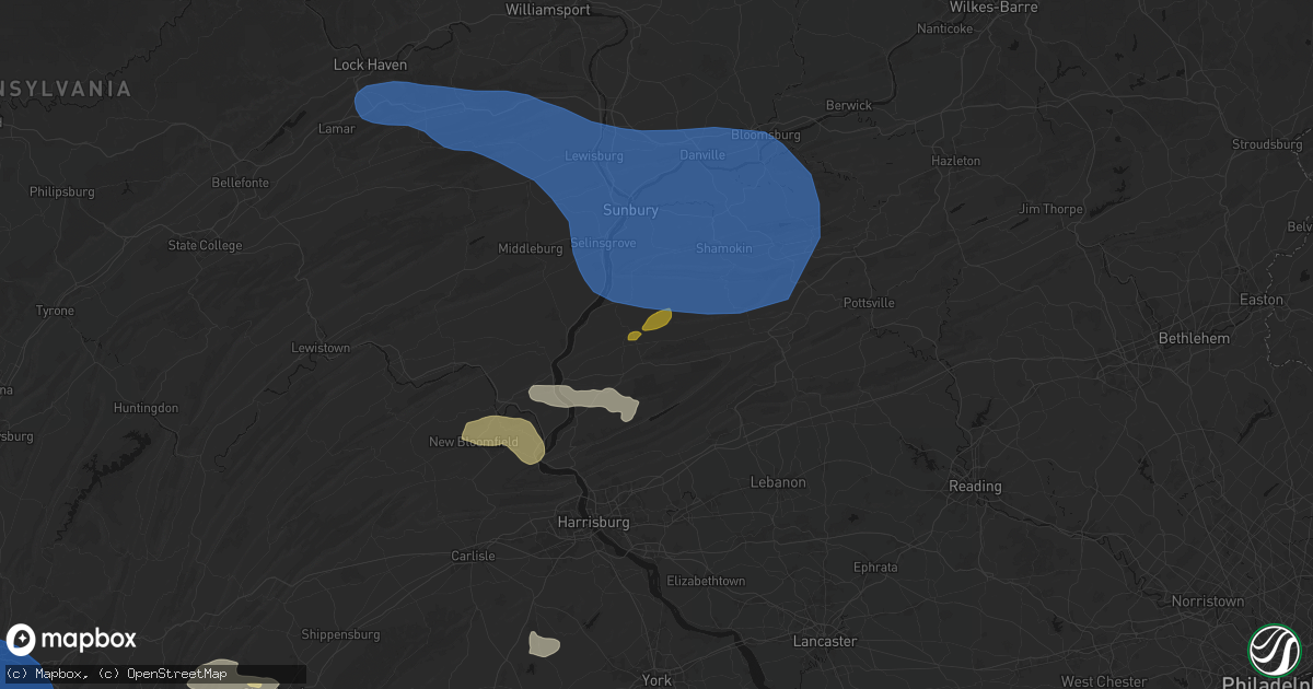 Hail map in Lykens, PA on June 6, 2026
