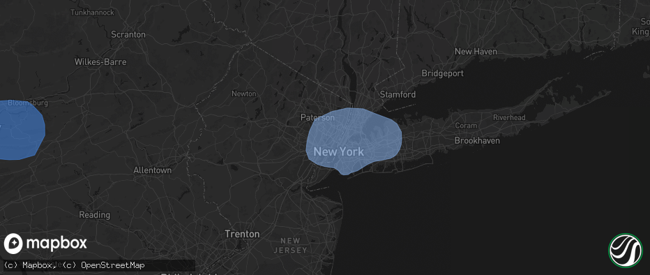 Hail map in Lyndhurst, NJ on June 6, 2026