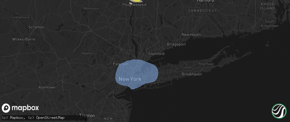 Hail map in Mamaroneck, NY on June 6, 2026