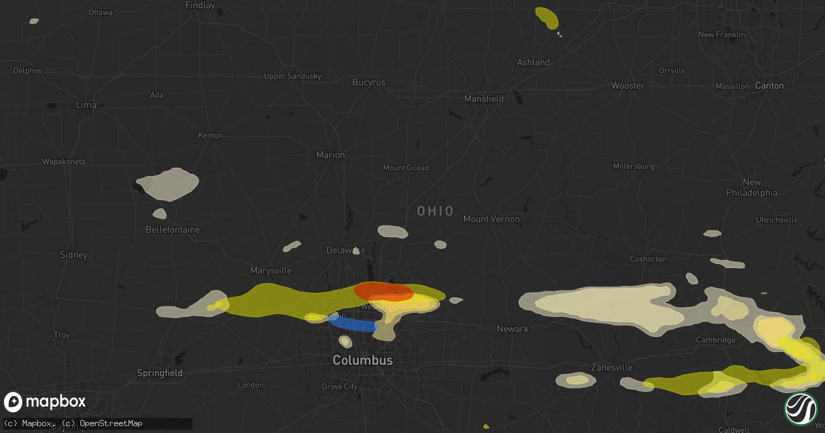 Hail map in Marengo, OH on June 6, 2026