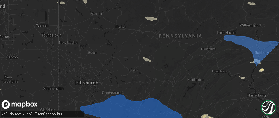 Hail map in Marion Center, PA on June 6, 2026