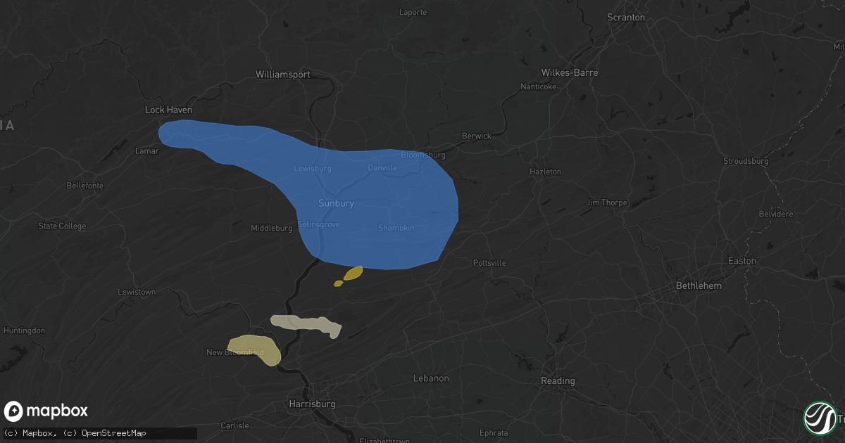 Hail map in Marion Heights, PA on June 6, 2026