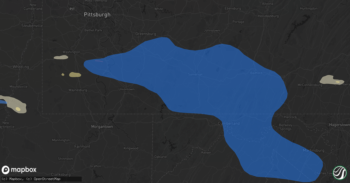 Hail map in Markleton, PA on June 6, 2026